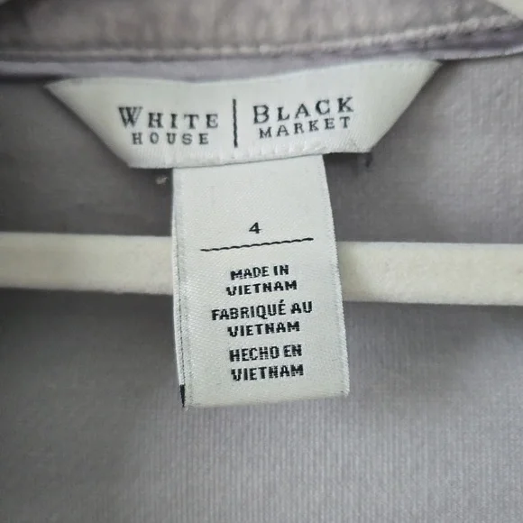 WHBM White House Black Market Grey Velvet Blazer with Grey Satin Trim Sz 4 - Picture 3 of 15